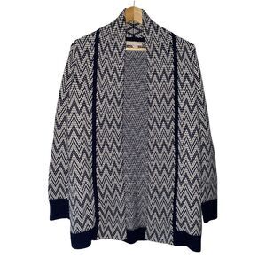Banana Republic Merino Wool Navy Chevron Open Cardigan sz S